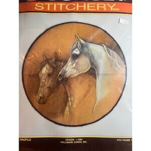 Sunset vintage 1982 Stitchery Kit - ARABIAN PROFILE #2509 equestrian horses